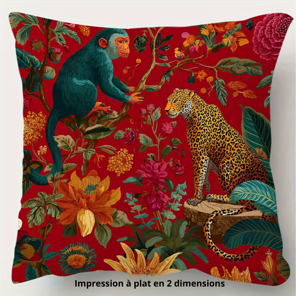 housse coton polyester jungle