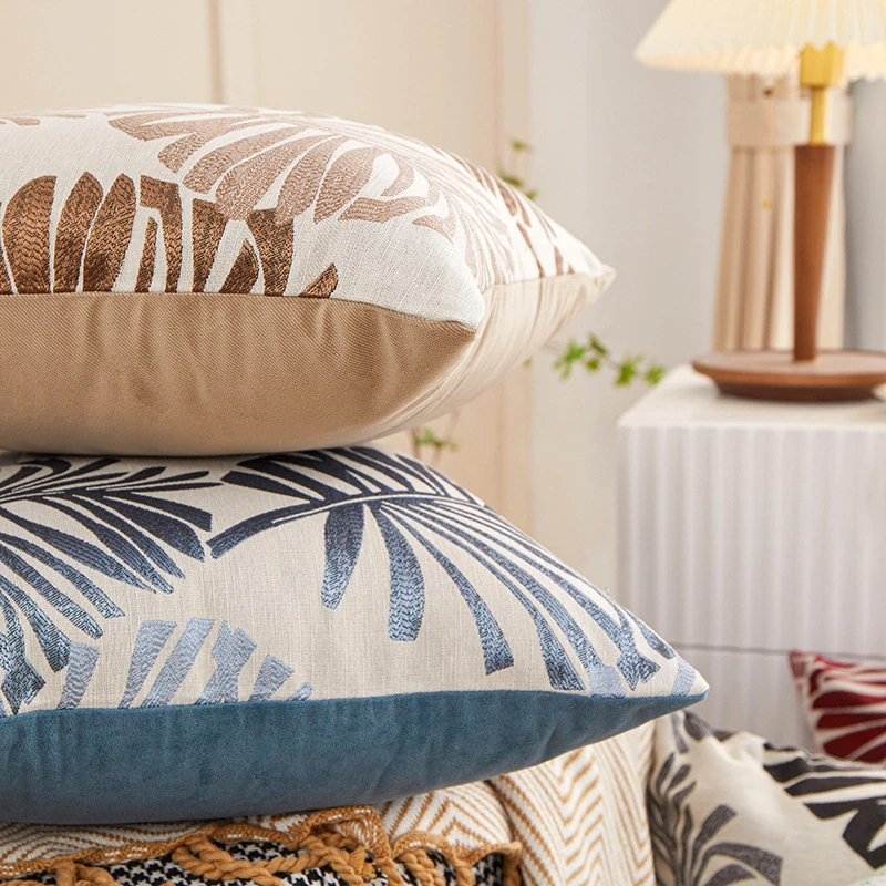 housse coussin polyester brodé