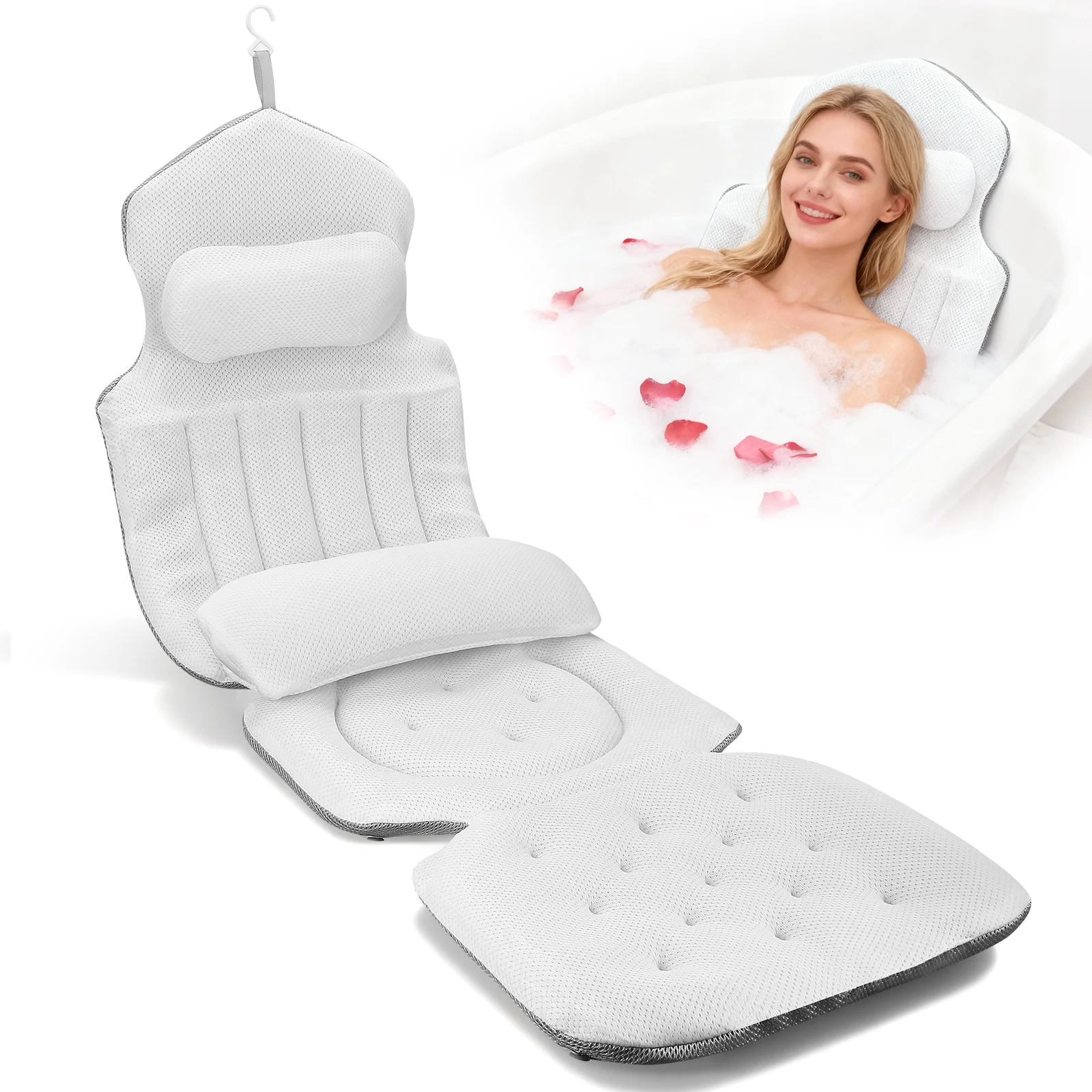 Coussin appui-tête antidérapant pour baignoire