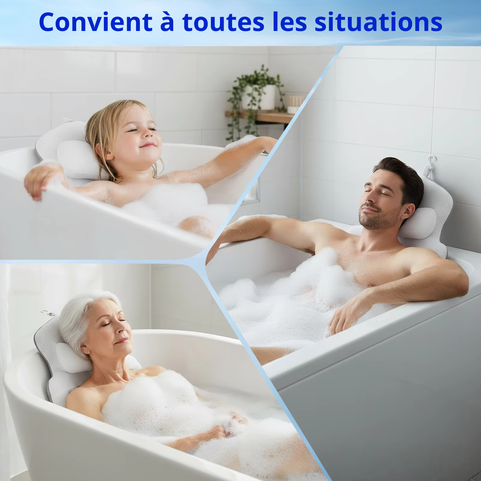 Coussin appui-tête antidérapant pour baignoire – Image 5
