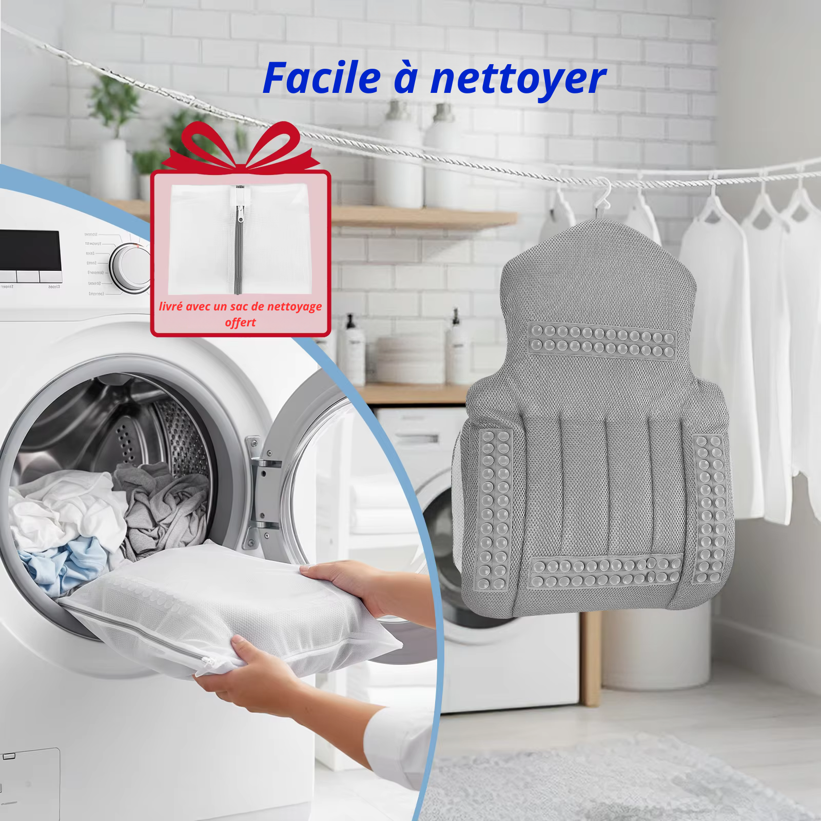 Coussin appui-tête antidérapant pour baignoire – Image 3