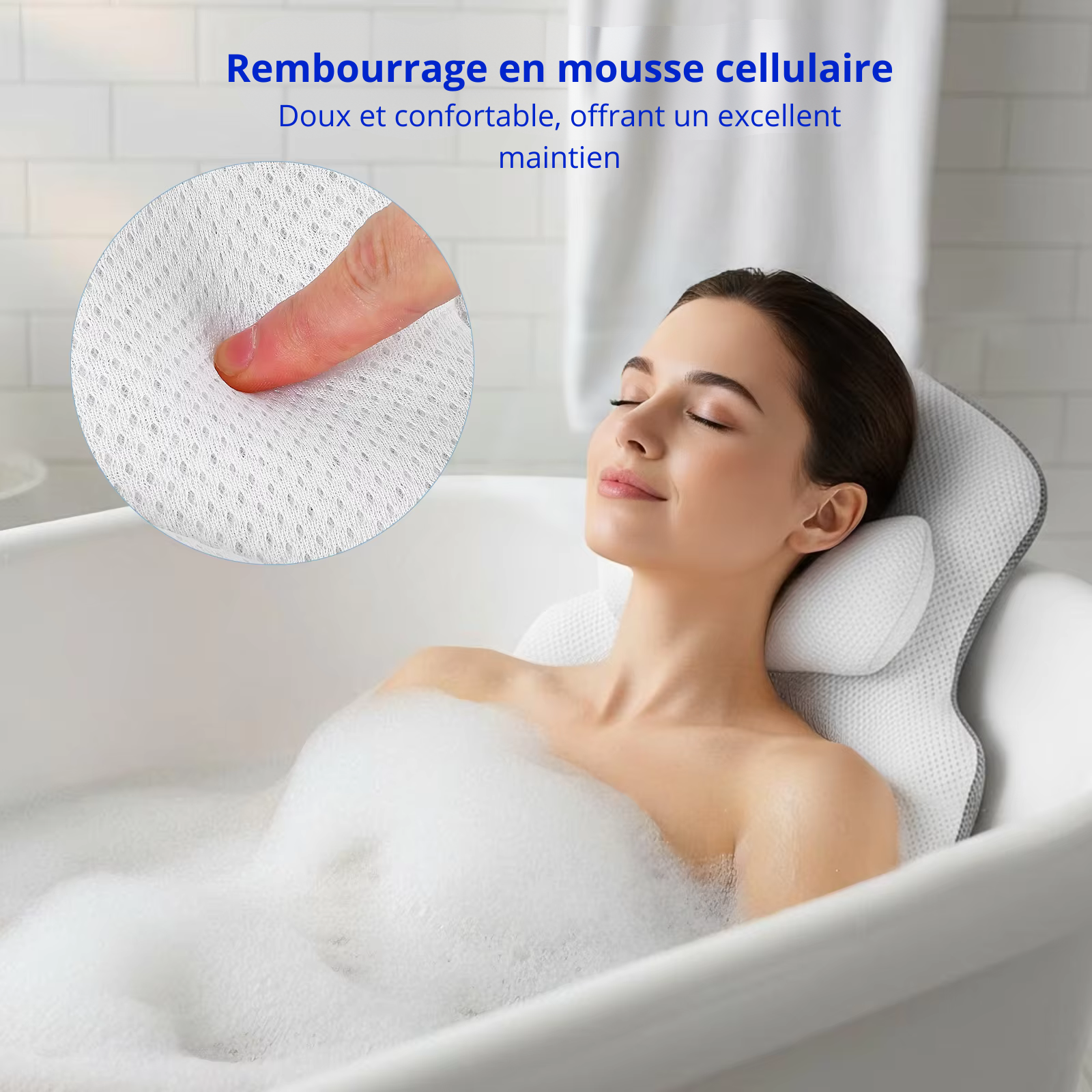 Coussin appui-tête antidérapant pour baignoire – Image 2