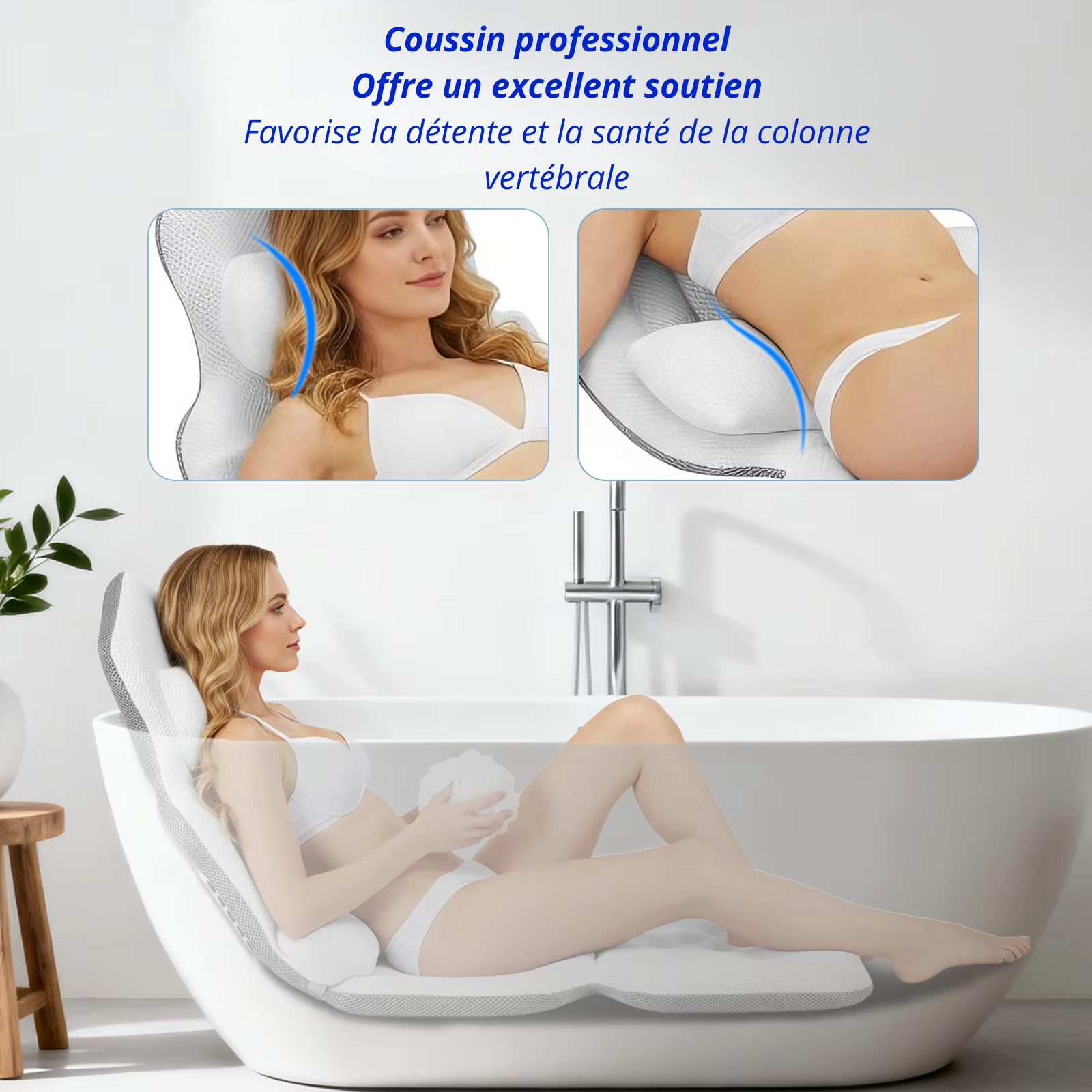 Coussin appui-tête antidérapant pour baignoire – Image 4