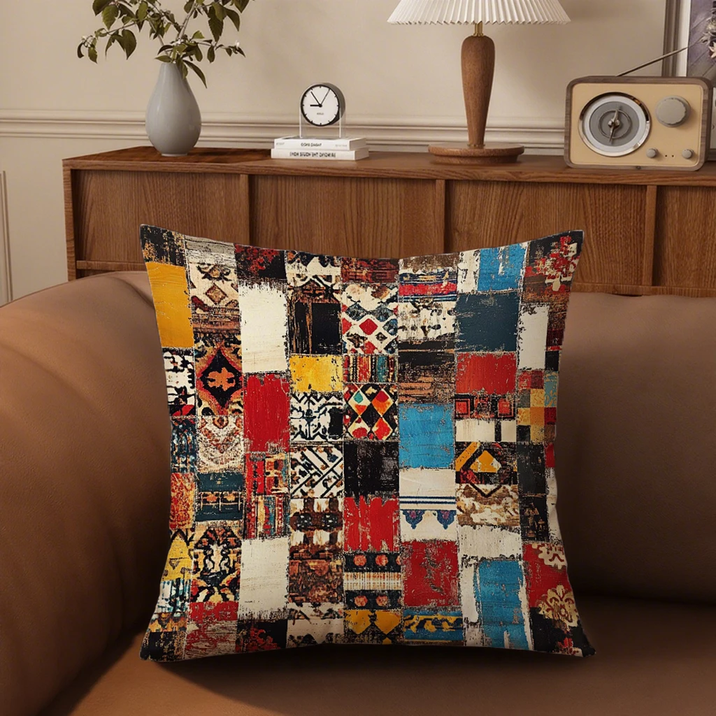 coussin coloré patchwork