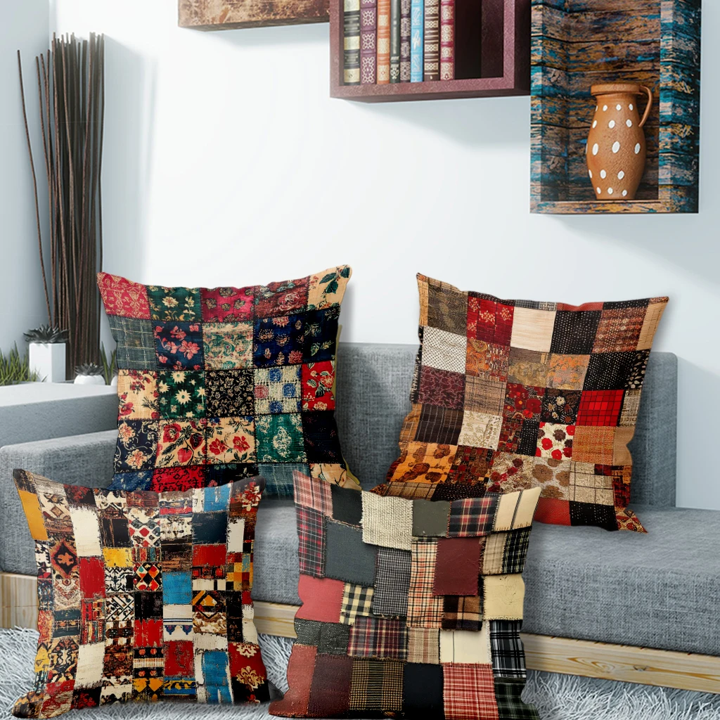housses de coussin patchwork